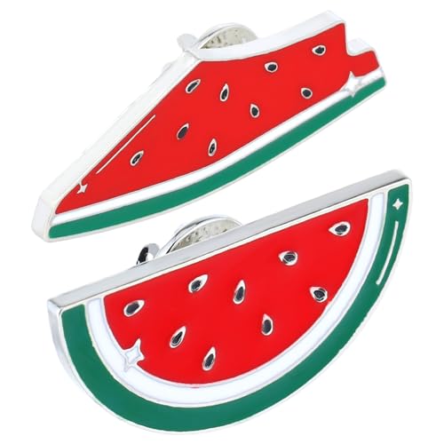 HORIALENCE 2Stücke Wassermelonen Brosche Süße Anstecknadel für Kleidung Pullover Clip Schalklammern zur Verschönerung von Outfits bei Freizeit oder Formellen Anlässen von HORIALENCE