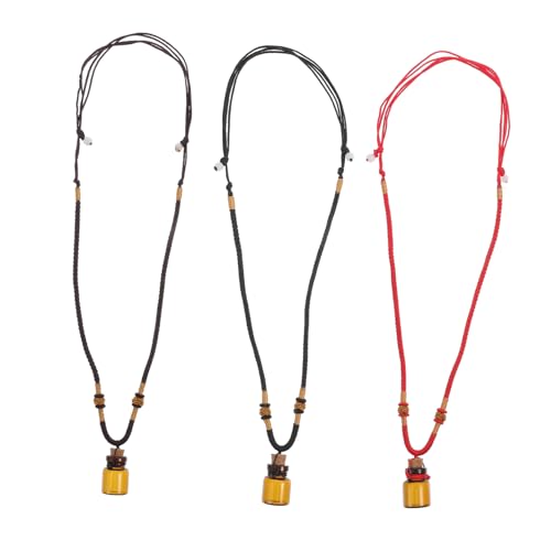 HORIALENCE 3stücke Ätherische Ölflasche Anhänger Halskette Mit Eleganter Duftflasche Für Aromatherapie Auto- Rot Schwarz Und Kaffee von HORIALENCE