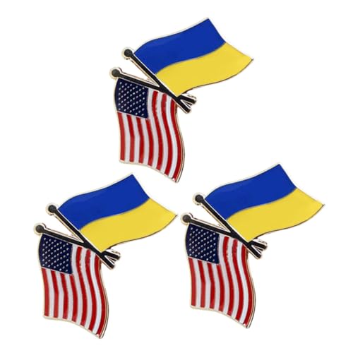 HORIALENCE 3stücke Usa Und Flaggen Brosche Metall-anstecker Für Anzüge Hemden Und Taschen Hochwertige Brustabzeichen Für Patriotische Anlässe Und von HORIALENCE