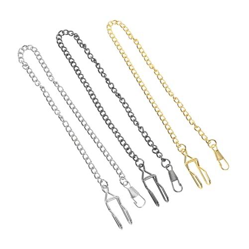 HORIALENCE 3Stücke Vintage Taschenuhr Kette Lange Robuste Legierungskette für Damen Herren Stilvolle Kette Unisex für Mechanische Taschenuhren von HORIALENCE