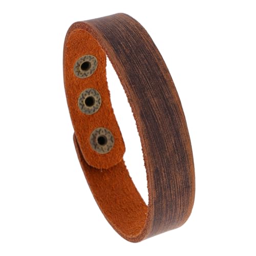 HORIALENCE 4 STÜCKE Unisex Lederarmband Retro Braun DIY Kuhhaut Armband Einfaches Atmungsaktives Armband für Liebhaber Alltag Schmuck Zubehör von HORIALENCE