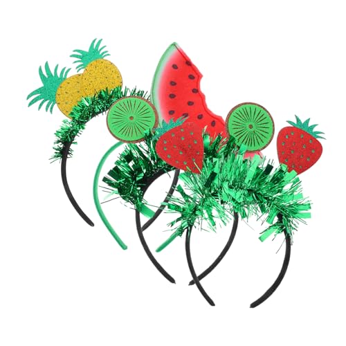 HORIALENCE 4 Stück Teiliges Hawaiianisches Stirnband mit Fruchtigen Motiven Lustige Haarbänder für Partys Festivals und Kreative Outfits für Mädchen und Frauen von HORIALENCE