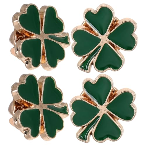 HORIALENCE 4 Stück Teiliges Vierblättrige Kleeblatt Broschen für Damen Retro Emaillierte Anstecknadeln für Patrick Day Elegantes Modisches Zubehör Vielseitig Kombinierbar von HORIALENCE
