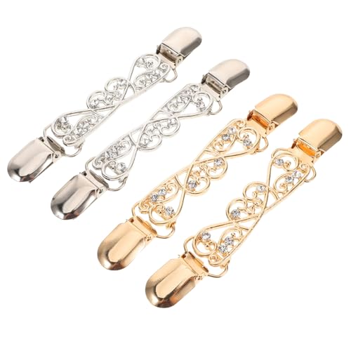 HORIALENCE 4 Stück Teiliges Vintage Cardigan Clips mit Verstellbarem Verschluss Sweater Closure Broschen für Damen Vielseitige Schal und Umhanghalter Leicht und Retro Inspiriert für von HORIALENCE