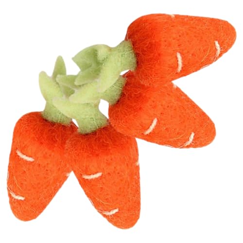 HORIALENCE 4 Stück Teiliges Wollfilz Karotten Haarclip Zubehör für Ostern Vielseitige Deko für Kleidung Hüte Broschen Handgefertigte Frühlingsdeko Langlebiges Niedliches Design von HORIALENCE