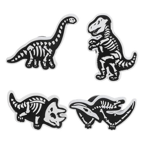 HORIALENCE 4stücke Dinosaurier-skelett Broschen Legierung Teile Stilvolle Anstecknadeln Für Damen Für Kleider Taschen Und Alltagsoutfits von HORIALENCE