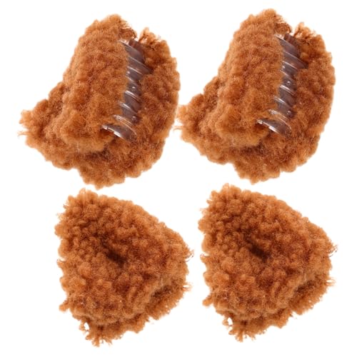 HORIALENCE Flauschige Krallenhaarklammern für Frauen und Mädchen 4 Stück Katzenohr Haarklammer Kunstfell Süße Haarspangen für Dünnes Haar Rutschfeste Clips für Alltag und Partys von HORIALENCE