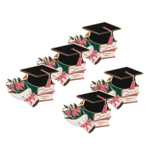 HORIALENCE 5stücke Abschlussmütze Brosche Metall Abzeichen Für Abschlusssaison Akademische Mütze Dekoration Für Abschlussfeier Zubehör Für Graduierung von HORIALENCE