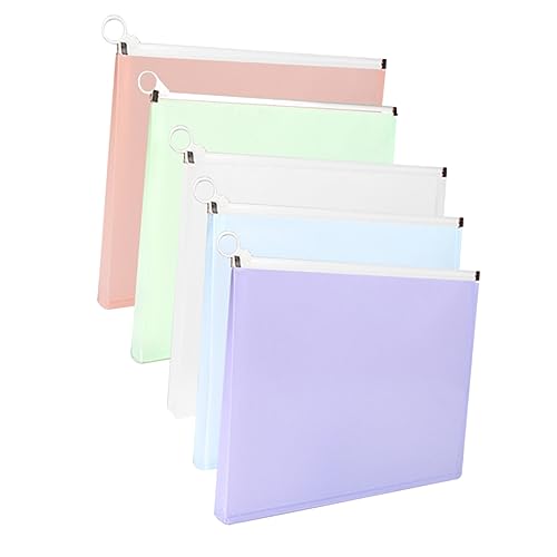 HORIALENCE 5 Stück Teiliges Federmäppchen Große Kapazität Stiftetui für Büro Schule Reißverschluss Stift Organizer Bunten Farben für Künstler und Studenten von HORIALENCE