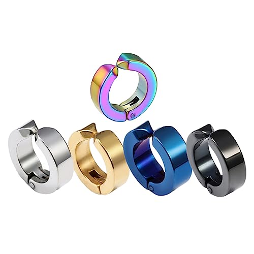 HORIALENCE 5 Stück Teiliges Kreative Ohrclips Ohrloch für Herren Ohrstecker Farben Schwarz Gold Blau Punkiger Ohrschmuck für HORIALENCE 5 Stück Teiliges Kreative Ohrclips Ohrloch für Herren Ohrstecker Farben Schwarz Gold Blau Punkiger Ohrschmuck für von HORIALENCE