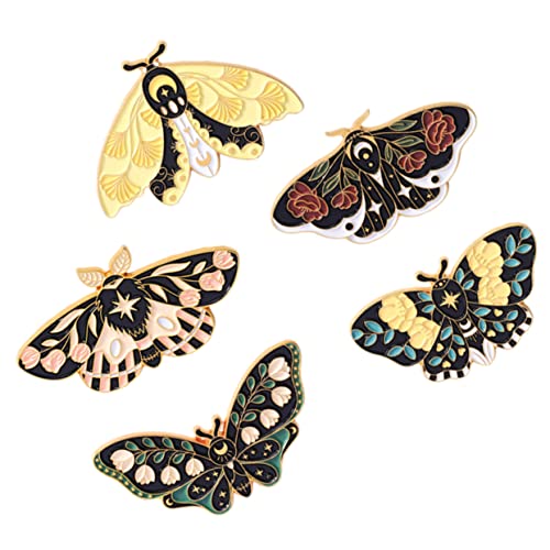 HORIALENCE 5stücke Schmetterlingsbrosche Metall Retro Broschennadel Damen Kleidung Schmuck Accessoire Emaille Anstecknadel Taschenabzeichen Verzierung von HORIALENCE