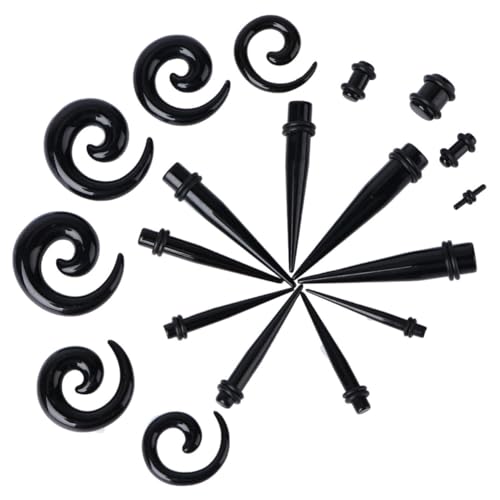 HORIALENCE 54 Stück Teiliges Acryl Ohr expander Bunte Ear Stretching Tools Ohrpiercing Schmuck Hautfreundlich Langlebig für Männer Frauen von HORIALENCE