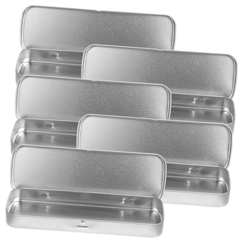 HORIALENCE 5Stücke Bleistiftbox aus Teiliges Rechteckiger Metall Behälter für Langlebige Frosted Blechbox für Schulbedarf für Stifte und Schreibwaren von HORIALENCE