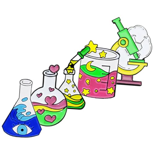 HORIALENCE 5 Stück Labor Pins Emaille Broschen für Wissenschaftler Abzeichen für Kleidung Rucksack für Lehrer Schüler Wissenschaftliche Laborausrüstung von HORIALENCE