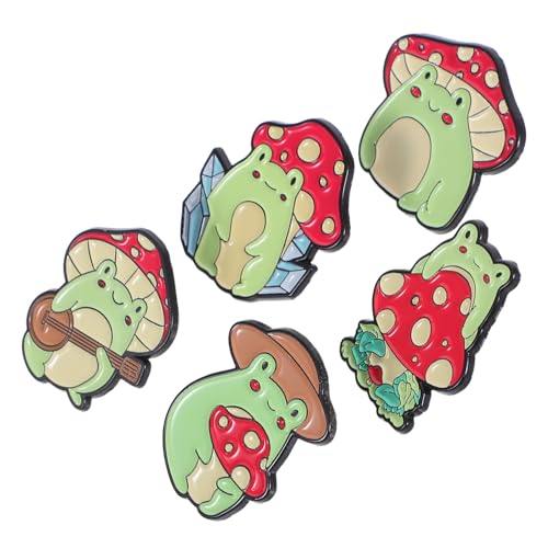 HORIALENCE 5Stücke Teiliges Süße Tier Anstecknadeln Frosch Broschen für Jacken Hüte Taschen von HORIALENCE