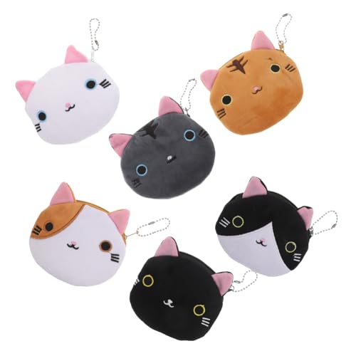 HORIALENCE 6 Stück Schlüssel Münz Aufbewahrungstasche Münzgeldbörse Süßes Münztäschchen Tier Münztasche Süße Schmucktasche Schmucktasche Reißverschluss Schmuckgeldbörse von HORIALENCE