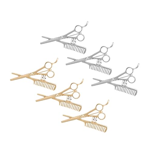 HORIALENCE 6 Stück Teiliges Glänzende Broschen für Friseure Anstecknadeln für Anzüge Haarschneider Zubehör Chic Party Accessoires Gold Silber von HORIALENCE