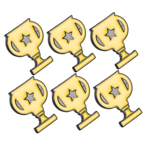 HORIALENCE 6 Stück Trophäenbrosche Trophäenhut Pin Pokal Trophäe Broschennadelstock Sportabzeichen Anstecknadel Für Herrenanzüge Cardigan Clip Kragennadeln Für Männer Zinklegierung Orange von HORIALENCE