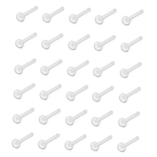 HORIALENCE 60 Stück Teiliges Medizinisches Unsichtbares Nasenring Transparente Nasenstecker S Gebogener und Gerader Form für Damen und Herren Langlebig und Vielseitig Einsetzbar von HORIALENCE