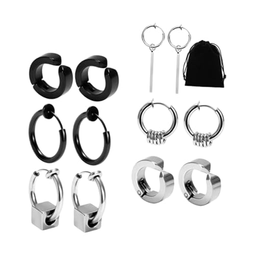 HORIALENCE 6Paare Männer Ohrclips Nicht Durchdringende Ohrknochenclips Clip Ohrringe für Modebewusste Hautfreundlich HORIALENCE 6Paare Männer Ohrclips Nicht Durchdringende Ohrknochenclips Clip Ohrringe für Modebewusste Hautfreundlich von HORIALENCE