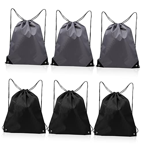 HORIALENCE 6stücke Drawstring Backpack Mit Kordelzug Sport-Turnbeutel Aus Polyester Für Fitness Reisen Camping Outdoor-aktivitäten Mit Netztasche Und Großem Fassungsvermögen Für Handtücher Wa von HORIALENCE