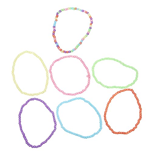 HORIALENCE 7 Stück Teiliges Bunter Perlenarmbänder für Mädchen Stapelbare Kindgerechte Armbänder Lebendigen Farben für Tag für Kleine von HORIALENCE