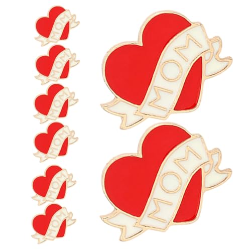 HORIALENCE 8 Stück Teiliges Set Rot Herz Broschen Emaille Anstecknadeln für Mütter Valentinstag Geburtstagsgeschenke Hochzeiten für Kleider Schals Taschen von HORIALENCE