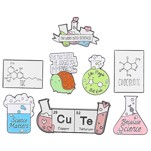 HORIALENCE 8 Stück Teiliges Wissenschafts Broschen Laborgeräte Emaille Anstecker für Frauen Kleidung Accessoires für Partys Hochzeiten Reisen und Alltag von HORIALENCE