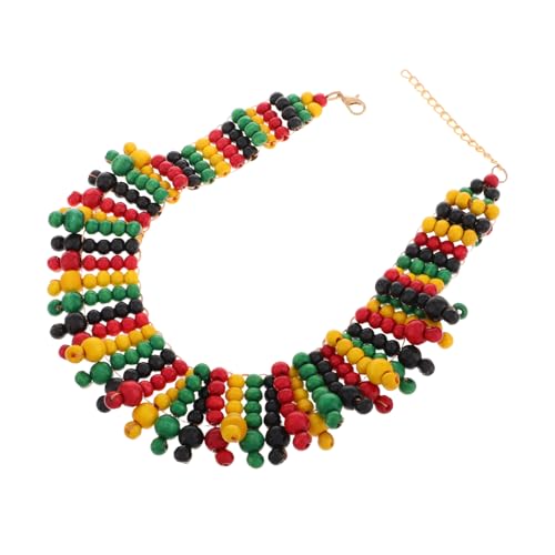 HORIALENCE Holzperlenkette Lange Für Damen Afrikanische Gewebte Bunte Halskette Mehrlagige Holzschmuck Perlenketten Schmucksets Herrenschmuck von HORIALENCE