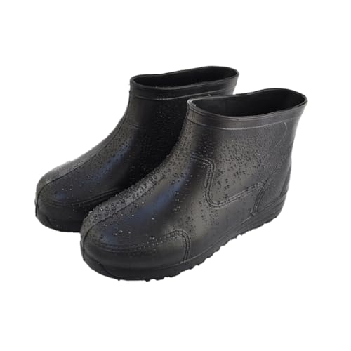 HORIALENCE Antirutsch Regenstiefel Herren Eva Schwarz Dicke Säure und Alkalibeständige Niedrige Arbeitsschuhe Traktion Sohle Stabiler Absatz Für Nasse Umgebungen Medizin Hotelgebrauch von HORIALENCE