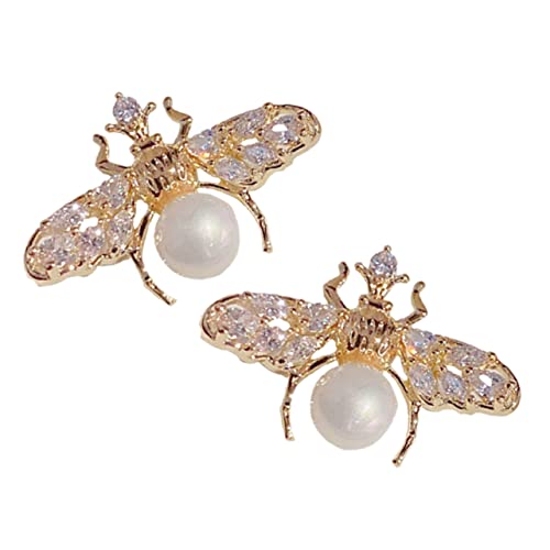 HORIALENCE Bienen Ohrringe mit Süßwasserperlen für Frauen Ohrstecker Echtem Gold Niedliche und Stilvolle Ohrringe für Besondere Anlässe und Alltäglichen Gebrauch von HORIALENCE