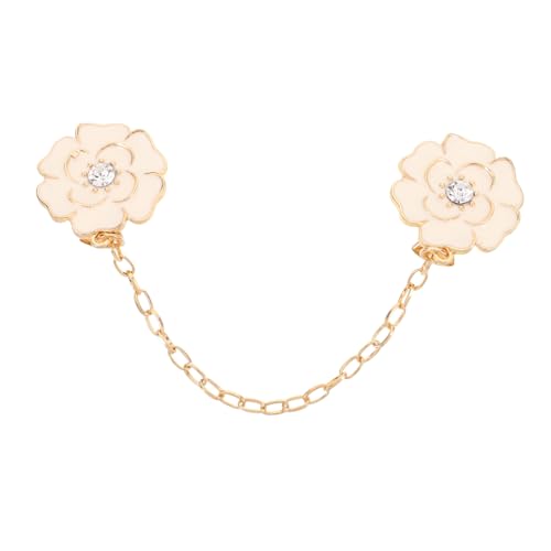 HORIALENCE Blumenbrosche für Damen mit Kette Eleganter Anstecker Vielseitig Brosche Reversnadel oder Kettenclip Kunstvolles Design mit Strasssteinen Langlebige Legierung von HORIALENCE