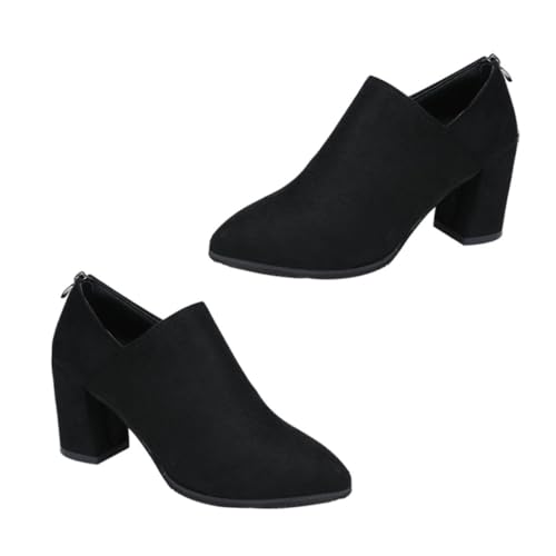 HORIALENCE Winterstiefel Für Damen Mit Klobigem Absatz Aus Hochwertigem Und Pu-material Langlebige Damenstiefel Schick Und Modisch Für Arbeit Und Formelle Anlässe von HORIALENCE