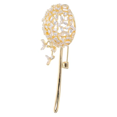 HORIALENCE Löwenzahnbrosche Mit Zirkonia Kleiderclips Und Strickjackenclips Hemdclips Und Pulloverclips Für Damen Schalclips Und Kleiderkragenclips von HORIALENCE