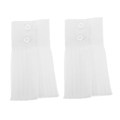 HORIALENCE Dekorative Abnehmbare Rüschenmanschetten mit Perlendesign Plissierte Chiffon Sleeve Accessoires für Frauen Fake Ärmel Manschetten für Hochzeiten und Besondere Anlässe von HORIALENCE