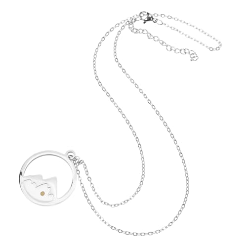 HORIALENCE Edelstahl Körner Halskette mit Berg Anhänger Modischer Schmuck für Damen Langlebig Hautfreundlich Vielseitig für Alltag zu Geburtstag Jubiläum Weihnachten von HORIALENCE