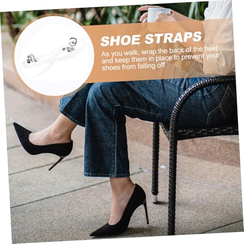 HORIALENCE Elastische Transparente PU High heels Schuhriemen für Damen Rutschfeste Absätze Strapazierfähige Fersenschutzbänder gegen Herausfallen für Pumps und Lose High Heels von HORIALENCE
