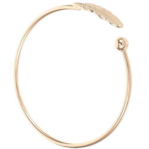 HORIALENCE Elegantes Damen Armband Legierung mit Blattdesign Verstellbares Offenes Armband für Stilvolle Anlässe Langlebiger Modeschmuck Gold von HORIALENCE
