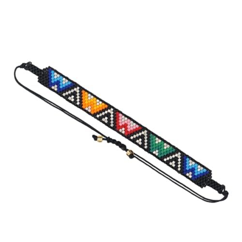 HORIALENCE Ethnisches Perlenarmband für Damen Handgewebtes Boho Armband mit Geometrischem Design Modisches Kostümzubehör für Feiern Besondere Anlässe von HORIALENCE