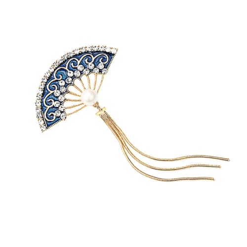 HORIALENCE Fächer Brosche mit Quaste für Frauen Emaille Brosche mit Funkelnden Kristallen Perfektes Accessoire für Partys Besondere Anlässe von HORIALENCE