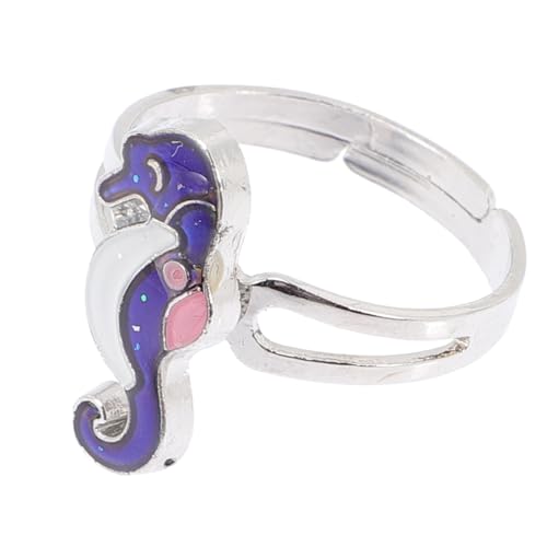 HORIALENCE Farbwechselnder Stimmungsring im Meeresdesign für Frauen Einstellbarer Langlebiger Finger Ring Ihre Widerspiegelt und Ihren Look Aufwertet von HORIALENCE
