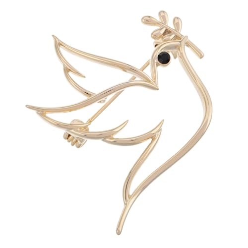 HORIALENCE Friedens Taube Brosche Pin Anstecknadel für Hemden Jacken und Strickjacken Vielseitiges Accessoire für Minimalistisches Design Gold von HORIALENCE