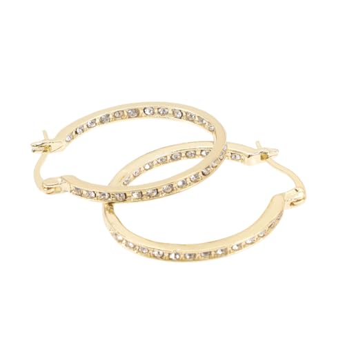 HORIALENCE Glänzende Creolen Ohrringe mit Funkelnden Strasssteinen Leichter Damen Schmuck für Alltag und Besondere Anlässe Runde Ohrhoops für Frauen und Mädchen von HORIALENCE