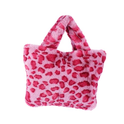 HORIALENCE Handtasche Plüsch Große Kapazität Tasche Für Frauen Leopard Muster Tasche Damen Einkaufstasche Winter Autumn von HORIALENCE