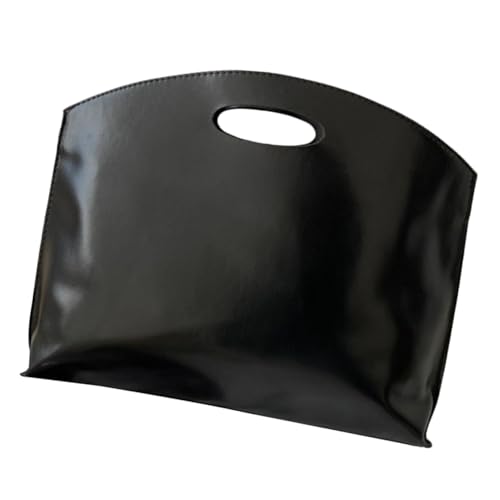 HORIALENCE Große PU Aktentasche Damen Handtasche mit Hoher Kapazität Modisch Vielseitig für Arbeit Büro Alltag und Reisen Schwarz von HORIALENCE