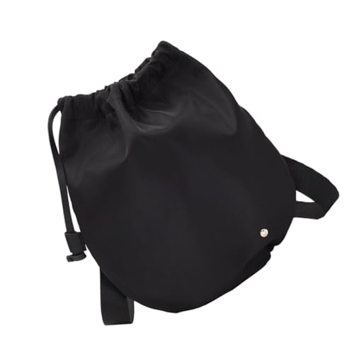 HORIALENCE Große Schwarze Damen Umhängetasche aus Oxford Leichter Geräumiger Drawstring Bucket Stil Modische Schultertasche für Alltag Shopping Reisen und Freizeit von HORIALENCE