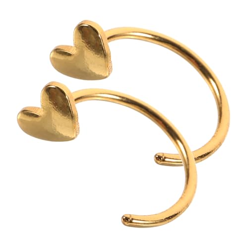 HORIALENCE Halbkreis Ohrringe Damen Herzform Leichte Vergoldete Creolen Langlebig und Hautfreundlich Vielseitig Kombinierbar für Alltag und Besondere Anlässe von HORIALENCE