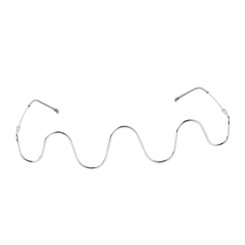 HORIALENCE Handgefertigtes Silbernes Halbrahmiges Brillengestell mit Eingearbeiteten Diamanten Modisches Leichtes Metall Accessoire für Damen und Herren Trendige Dekorative Brille für Alltag von HORIALENCE