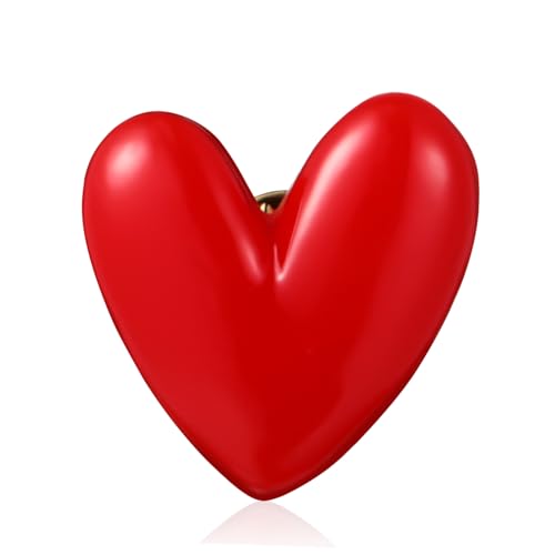 HORIALENCE Herzförmige Brosche für Damen Kreative Rote Anstecknadel Hochwertigem Material Dekorieren von Kleidung Taschen und Perfektes für Romantische Anlässe von HORIALENCE