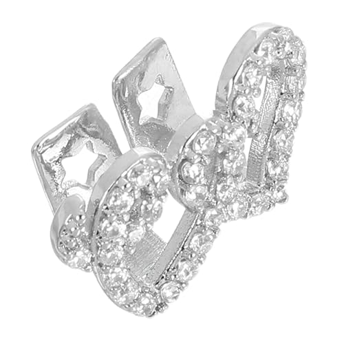 HORIALENCE Hip Hop Teeth Grill Top Tooth Cap Aus Kupfer Mit Doppeltem Herz Design Und Strahlenden Zirkonia Schmuck Für Männer Und Frauen Für Partys Und Bühnenauftritte von HORIALENCE